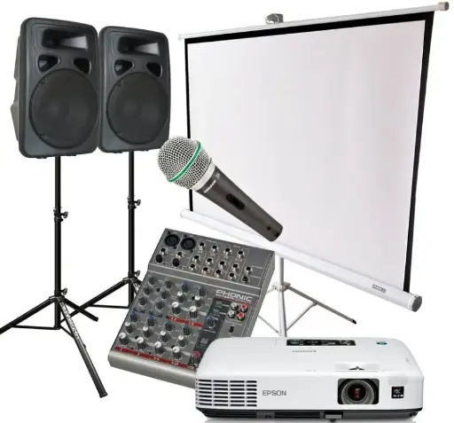 Arriendo Sistema Audio, Microfono y Mesa de sonido y Proyector